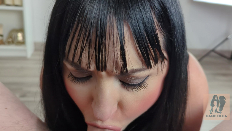 Dame Olga: (682) Mouth Only POV Blowjob &amp; Deep Throats in Wetlook Leggings -...