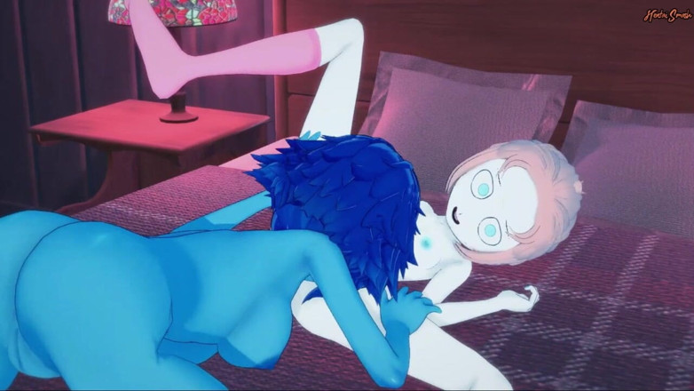 Hentai Smash: Crystal Gems Pearl and Lapis have lesbian sex on a...