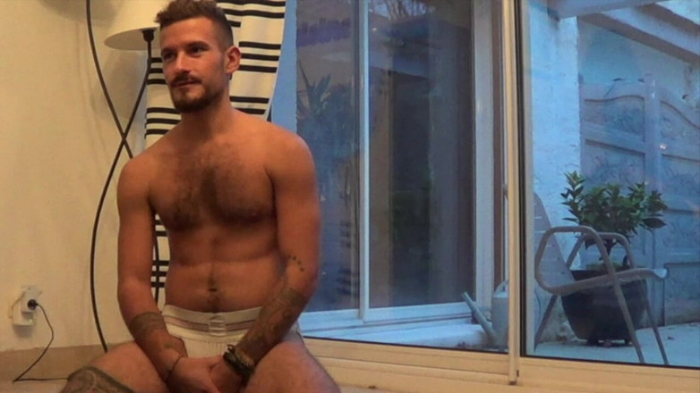 Hot bareback session studio: Slut Creampied by His Friend Big Dick