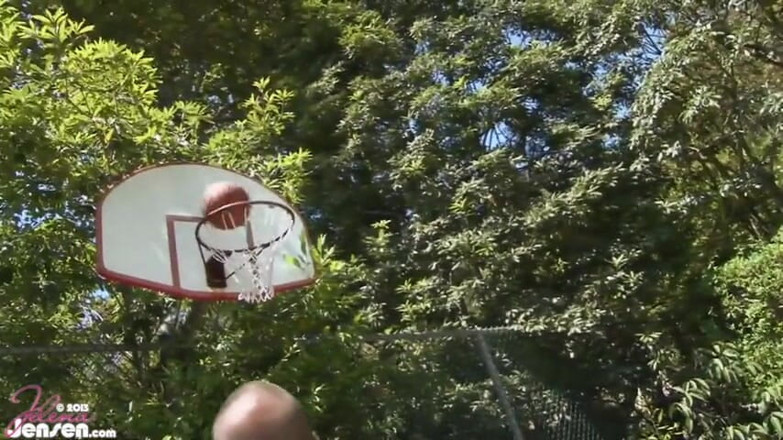 Jelena Jensen: Jelena Jensen hot pussy eating on a basketball court!