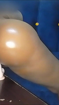 Caught Riding and Twerking on My White Cock Dildo