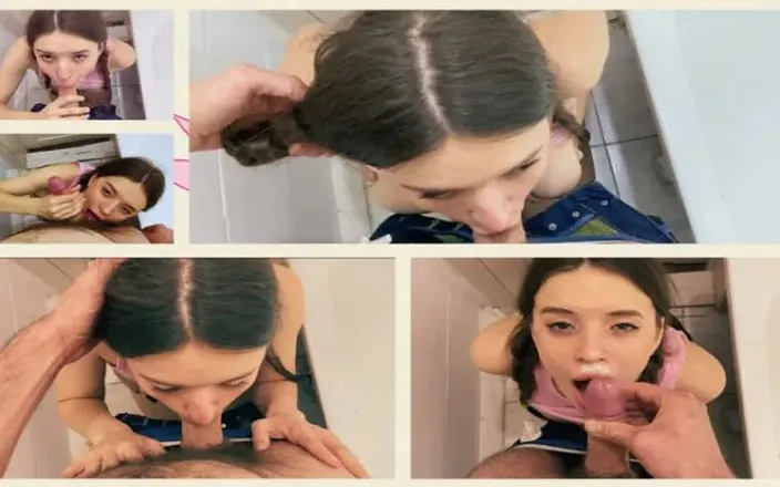 MargoAlisa: Brunette Siren Alice Deepthroats My Cock &amp; Gets Covered