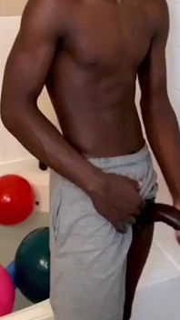 Swinging stroking my big black cock