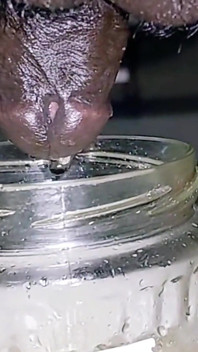 Micro Penis Pissing in Bottle Again and Again Until It Full Later to Use as Cold Drink