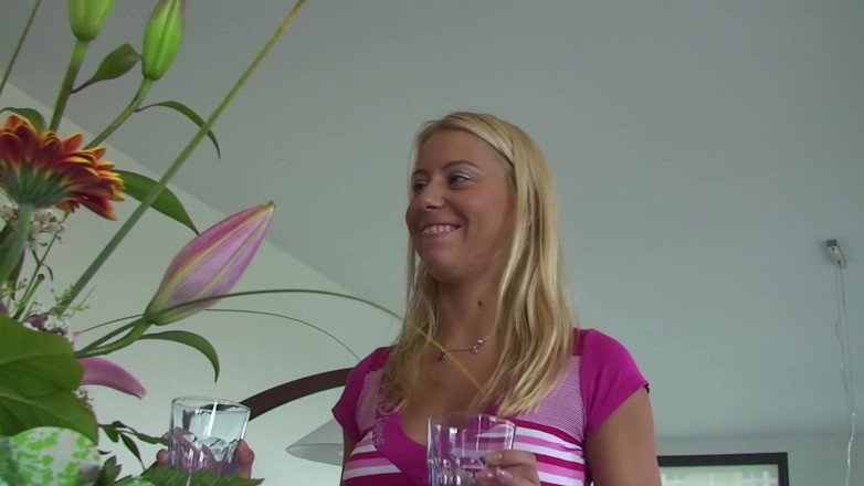 Gazongas: Blonde Makes Her Slaves Try Her Piss