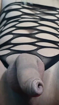 Beautiful Trans Woman Masturbates in Dress Pvc