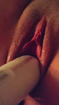 Left with the Hitachi Wand in My Pussy