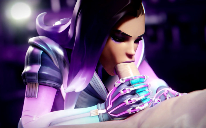Orlikx: Overwatch'tan Sombra - ıslak sakso, yağda domaltmalı büyük göt ve meme sikişi...