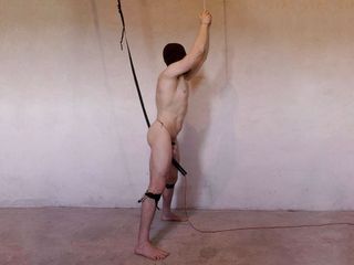 TOMMY___1995: Anal hook + chastity + vibrator edging - prostate milking restrained straight twink