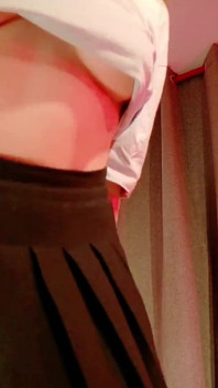 My Cute Girlfriend Sends Me a POV of Her Nice Natural Breasts and Big Thighs