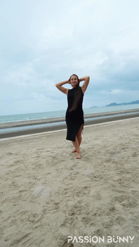 Sexy Tight Black Dress and Beauty Chill