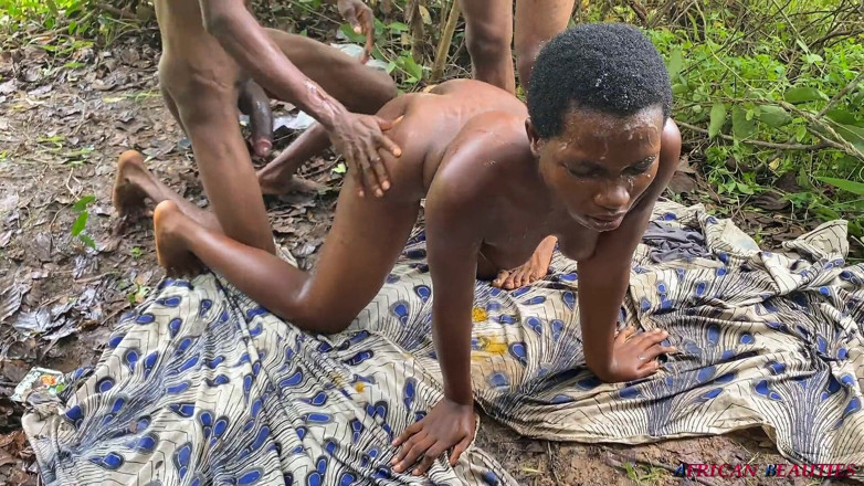African Beauties: Outdoor Village Girl Loves to Get Dominated by Two BBC's