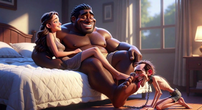 YOUR BEST FANTASY: Homem submisso grovels e lambe os pés de sua esposa...