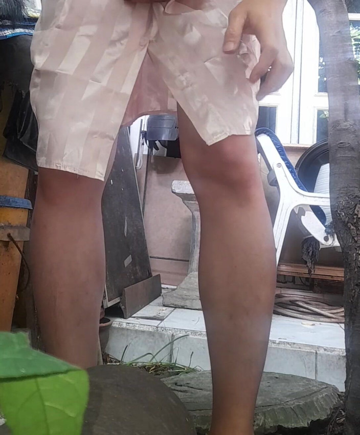 Naomisinka: Satin Pajamas Dress Fetish Crossdresser Masturbation Cum Part 2