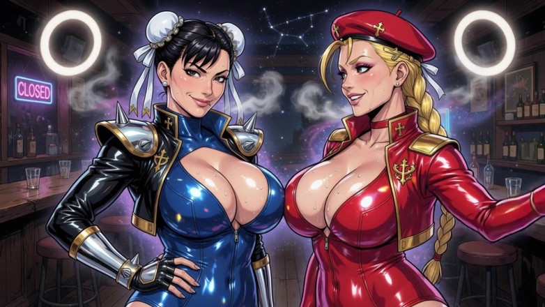 AI Porn: Горячее декольте Chun Li и Cammy