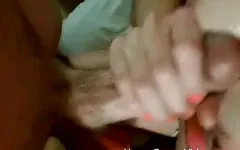 June Cummings jerks off Donald Appleton