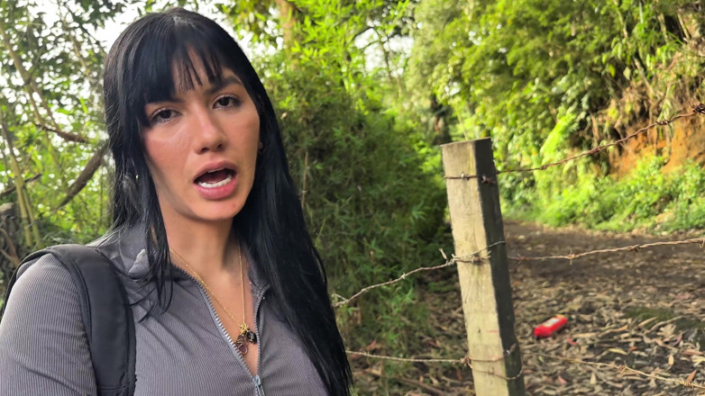 Valentino Roca TV: Hot Latina Brunette Gets Horny in the Forest