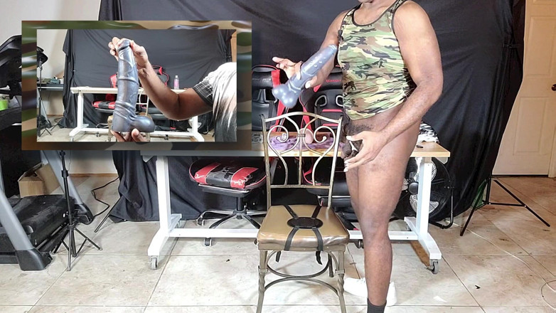 Blkbamaboi73: Military Slut Destroying Bussy with Giant Dongs