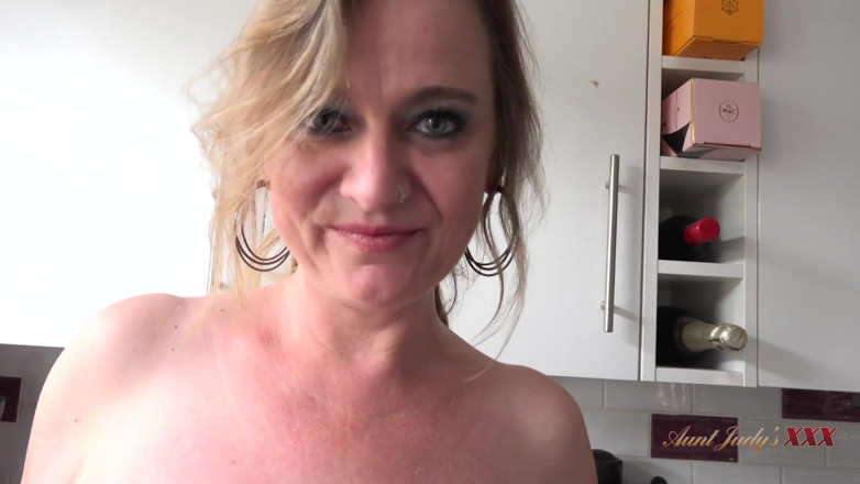 Aunt Judy's XXX: 46yo Busty MILF Housewife Nel - Kitchen POV Suck &amp; Fuck