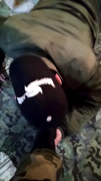 Military Man Catch and Dominate Young Skinhead