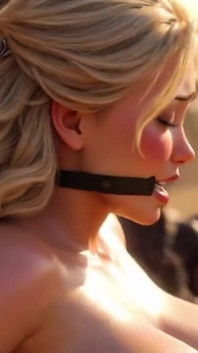 Desperate Woman Tied for African Tribe - Everyone Wants Her Wet Pussy