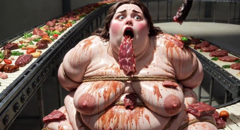 YOUR BEST FANTASY: Humiliated BBW Slave Tied and Stuffing Her Belly Deep