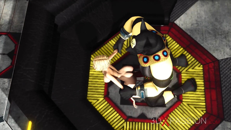 3dxpassion: Alien-sex! Eine heiße super-blondine wird von Anubis auf dem exoplaneten...