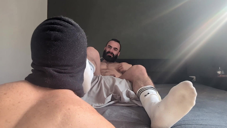 The Bearded Master: Bearded Master Spank Feet Worship Pussyboy