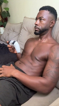 Playing Video Game Horny 10 Inches Black Guy
