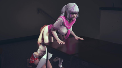 Waifu club 3D: Redhead girlfriend licks pussy classmate