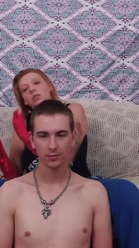 Lazy Stepbrother Receives Gloved Armbinder Handgag by Dominant Stepsister!