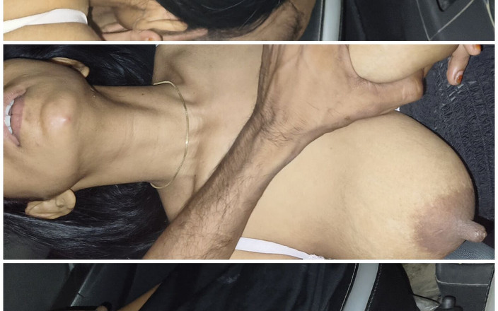 Nisha bhabhi ki chudai: 和老公和男友在车里玩3P