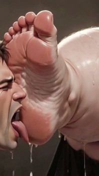 Giant SSBBW Dominates Slave with Foot Licking - Big Feet Worship