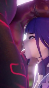 Raiden Shogun Genshin Impact Worshiping a Big Mitachurl Cock Porn Hilichurl 60 Fps