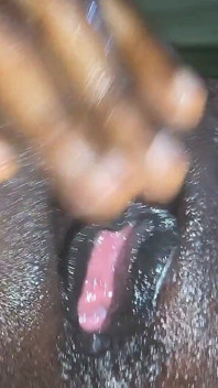 Chocolate Slut Masturbating and Pissing Her GF