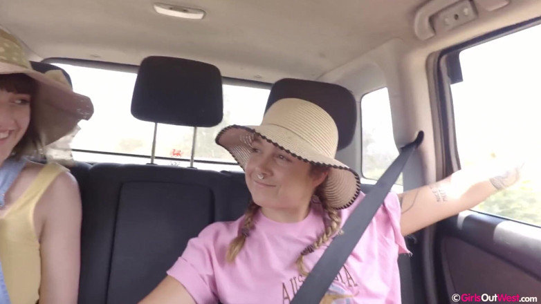 Girls Out West: Cute hairy girls get licked during lesbian orgy in the...