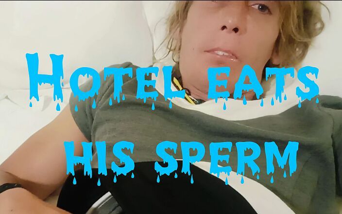 Sperm world: Un tânăr frumos se masturbează într-un hotel și își mănâncă propria spermă