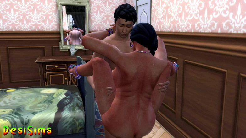 Desi Sims: Англійська версія - тітонька сарі Desi Mallu зраджує з чуваком - wickedwhims