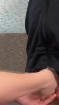 A Cute Giggeling MILF Gives His Tiny Dick a Quick Handjob