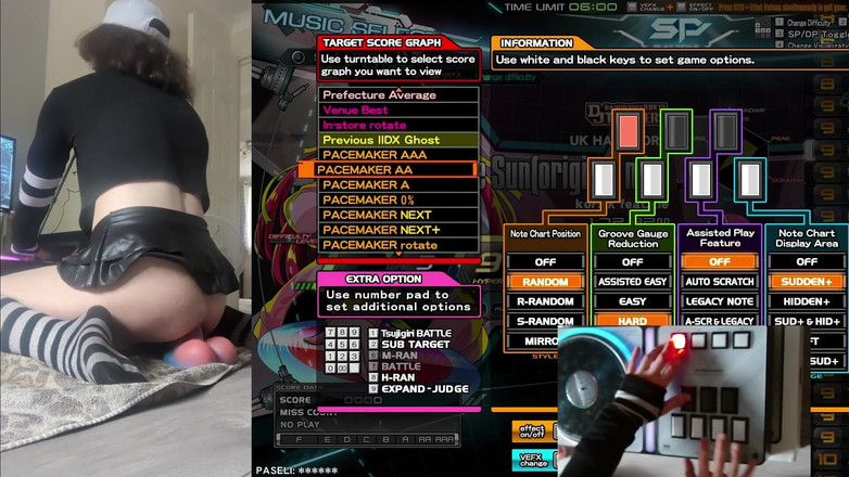 Rainbow Femboy: Femboy Raine Riding Toys While Playing Beatmania Iidx