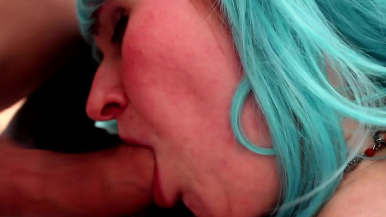 Vintage Fetish: Horny MILF in Blue Wig Hardcore Fucked Moans Like Crazy
