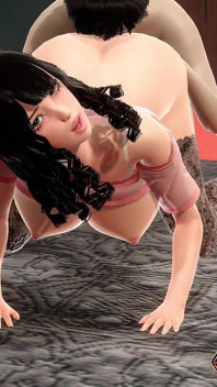 Brinquedo anal brincando com peitões quentes menina em meias e analingus com orgasmo 3D porn animation