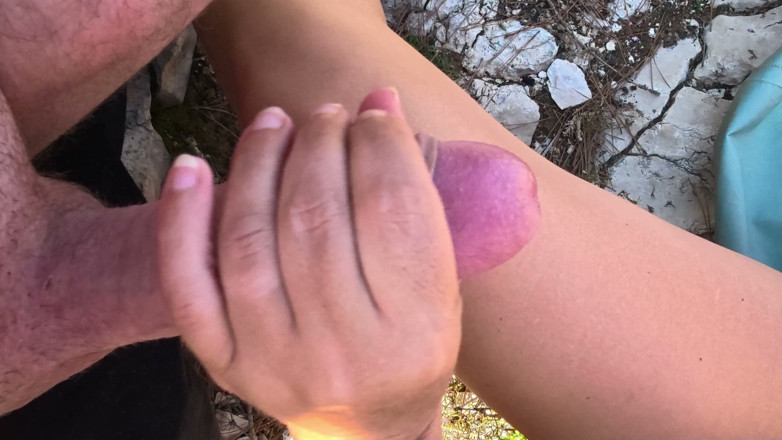 Hothousewifexoxo: Public Beach Jerking off a Hot Big Cock and Fingering...