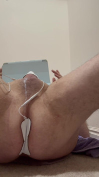 Estim Naked Shaved Cum