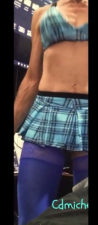 Cdmichelle Wearing Sexy Blue Skit Outfit