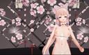 Smixix: Genshin impact, kokomi роздягається, танець хентай, catgirl rainbow mmd 3d, чорні очі, колір, версія smix