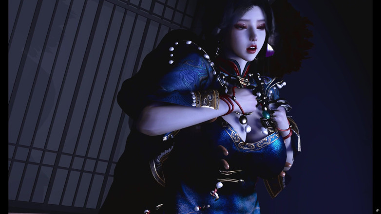Why fuck so hard: 3D sexy cosplay děvka v sexy šatech je ošukaná velkým černým pérem