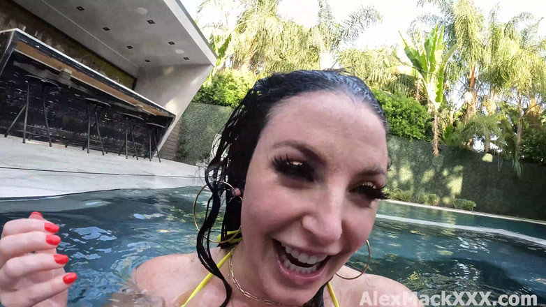 AlexMack: Angela White Getting Her Tight Holes Fucked by the Pool