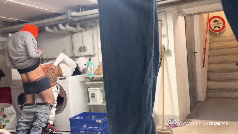 TYRARIDE: Tattooed MILF Secretly Used by Two Men in Cellar