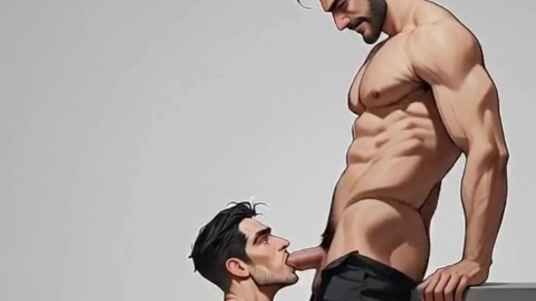 Real narrated fantasy Hentai: Ai büyük emiyor ve salya akıtan pasif bir eşcinsel adam üretti!